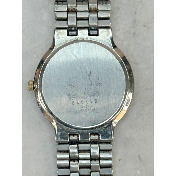 Vintage 1986 Men's Citizen Black Dial Lattice Hobnail Calendar Watch 5510-H01083 - Picture 3 of 13